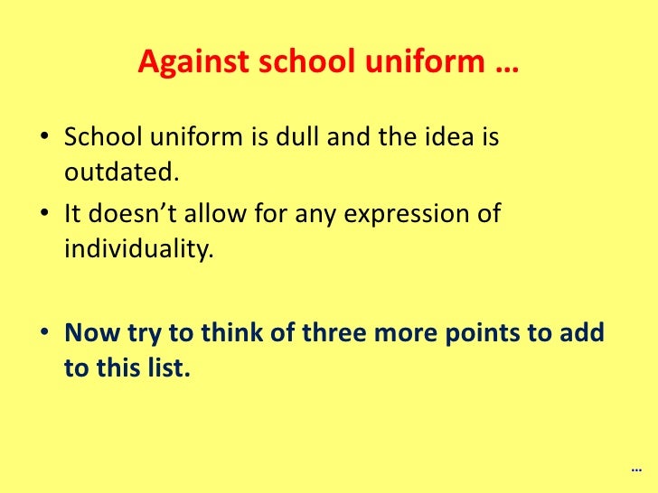 A persuasive essay against school uniforms
